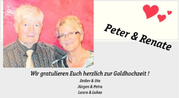 Glückwunschanzeige von Peter & Renate 