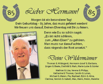 Glückwunschanzeige von Hermann 