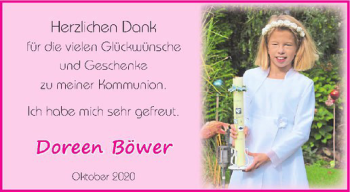 Glückwunschanzeige von Doreen Böwer
