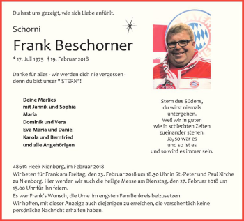 Glückwunschanzeige von Frank Beschorner
