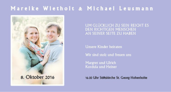 Glückwunschanzeige von Mareike Wietholt & Michael Leusmann 