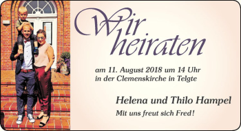 Glückwunschanzeige von Helena & Thilo Hampel