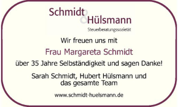 Glückwunschanzeige von  Schmidt & Hülsmann