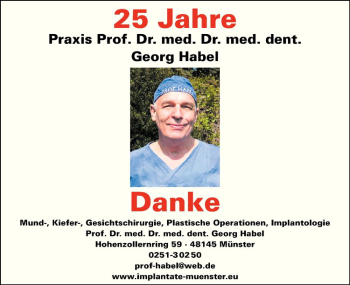 Glückwunschanzeige von Georg Habel
