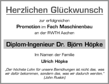 Glückwunschanzeige von Björn Höpke