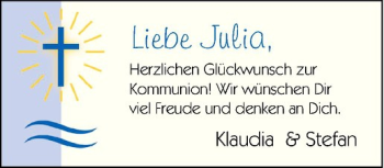Glückwunschanzeige von Julia 