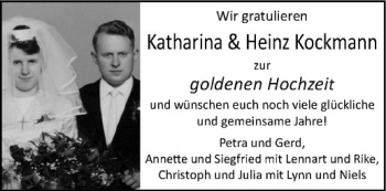 Glückwunschanzeige von Katharina und Heinz Kockmann