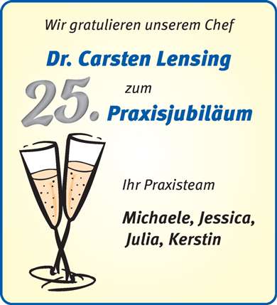 Zur Glückwunschseite von Dr. Carsten Lensing