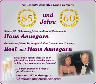 Zur Glückwunschseite von Hans und Rosi Annegarn