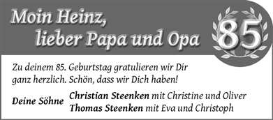 Zur Glückwunschseite von Heinz 