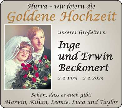Zur Glückwunschseite von Inge und Erwin Beckonert