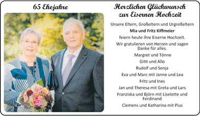 Zur Glückwunschseite von Mia und Fritz Kiffmeier