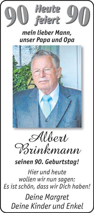 Zur Glückwunschseite von Albert Brinkmann